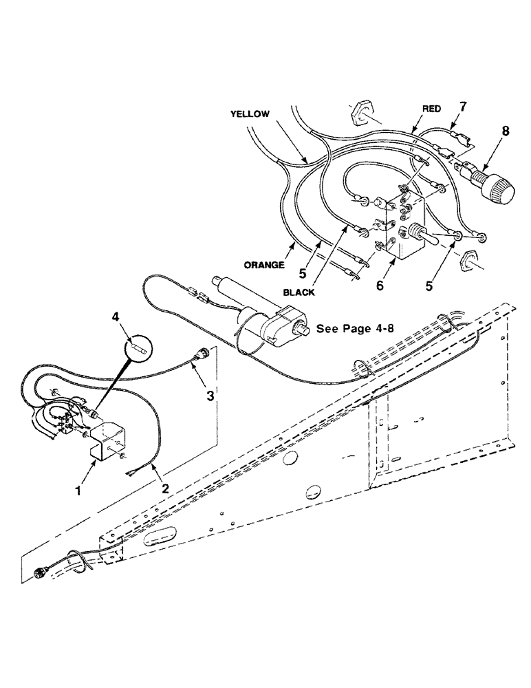 Схема запчастей Case IH 8430 - (4-09) - ELECTRIC THREADER SWITCH ASSEMBLY (06) - ELECTRICAL