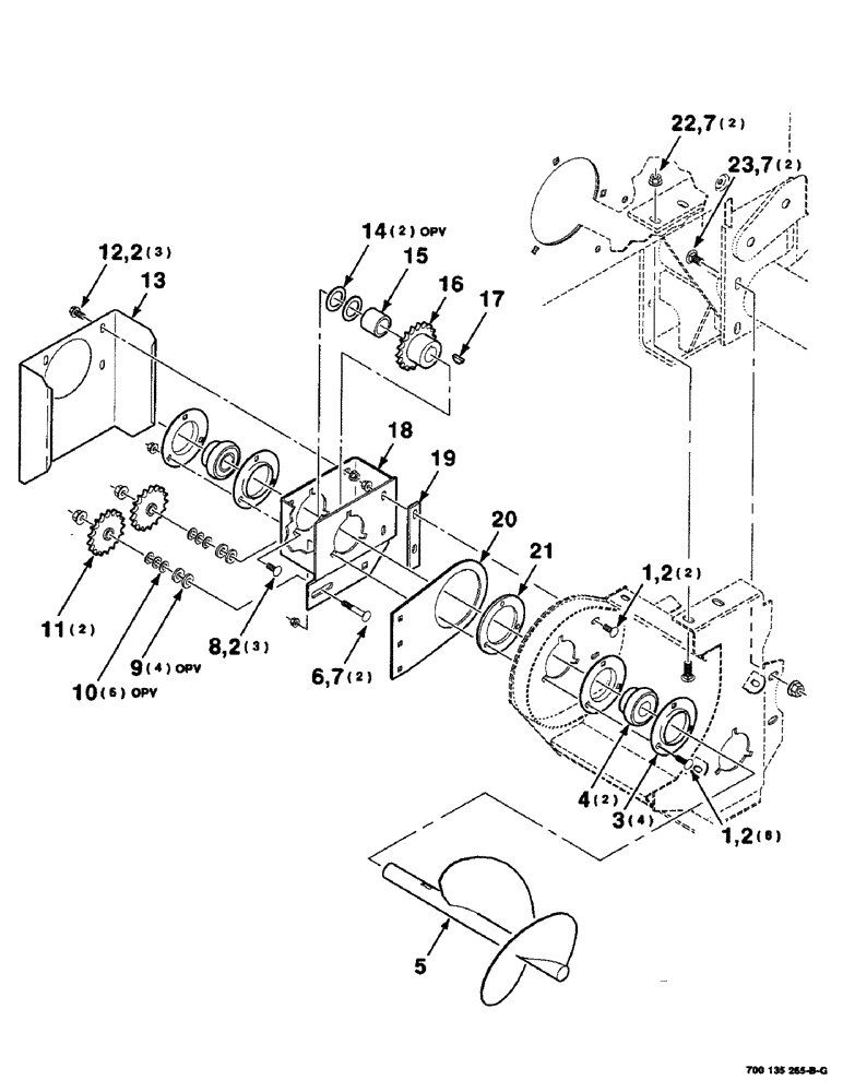 Схема запчастей Case IH 8435 - (2-30) - STUFFER AUGER AND DRIVE ASSEMBLY, RIGHT, SERIAL NUMBER CFH0124401 AND LATER Driveline