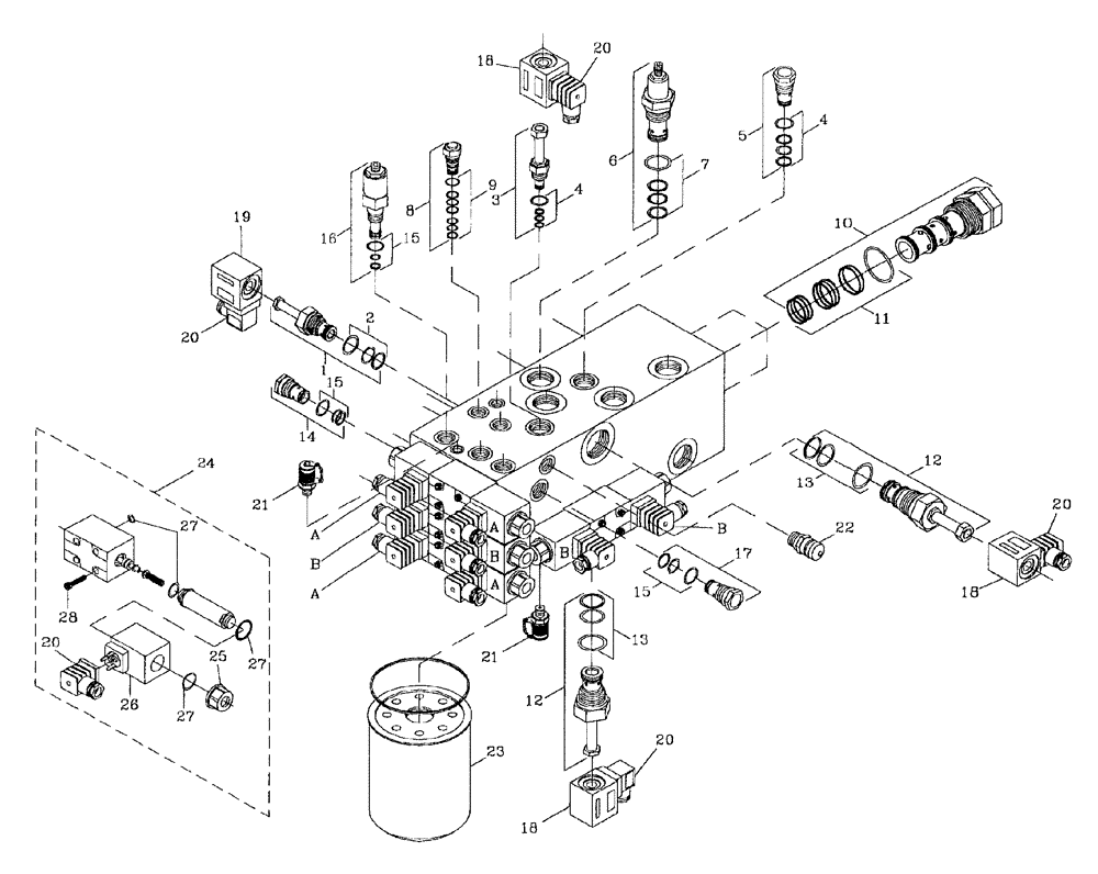 Схема запчастей Case IH AUSTOFT - (B03[01]) - HYDRAULIC VALVE-VICKERS Hydraulic Components & Circuits