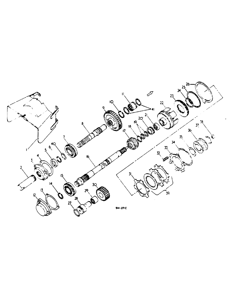 Схема запчастей Case IH 484 - (00D21) - INDEPENDENT POWER TAKE OFF - SINGLE SPEED (04) - Drive Train