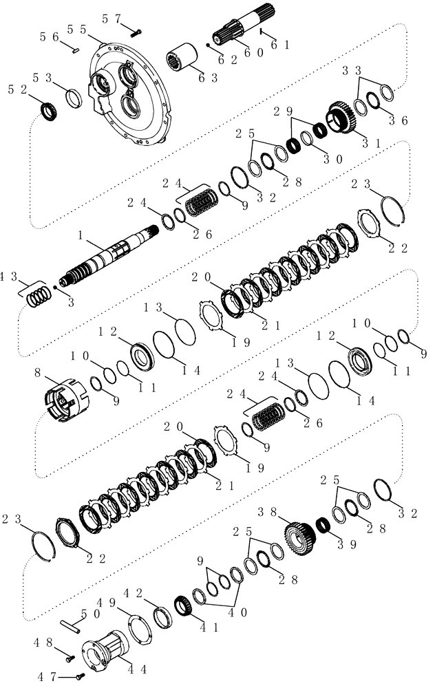 Схема запчастей Case IH MAGNUM 255 - (06-06) - SPEED TRANSMISSION - INPUT SHAFT WITHOUT CREEP OR 19 SPEED (06) - POWER TRAIN