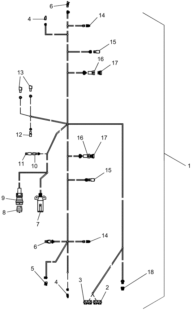 Схема запчастей Case IH 1210 - (55.100.25) - ELECTRICAL - HARNESS 87755005 RIGID TRAILING MECHANICAL (55) - ELECTRICAL SYSTEMS