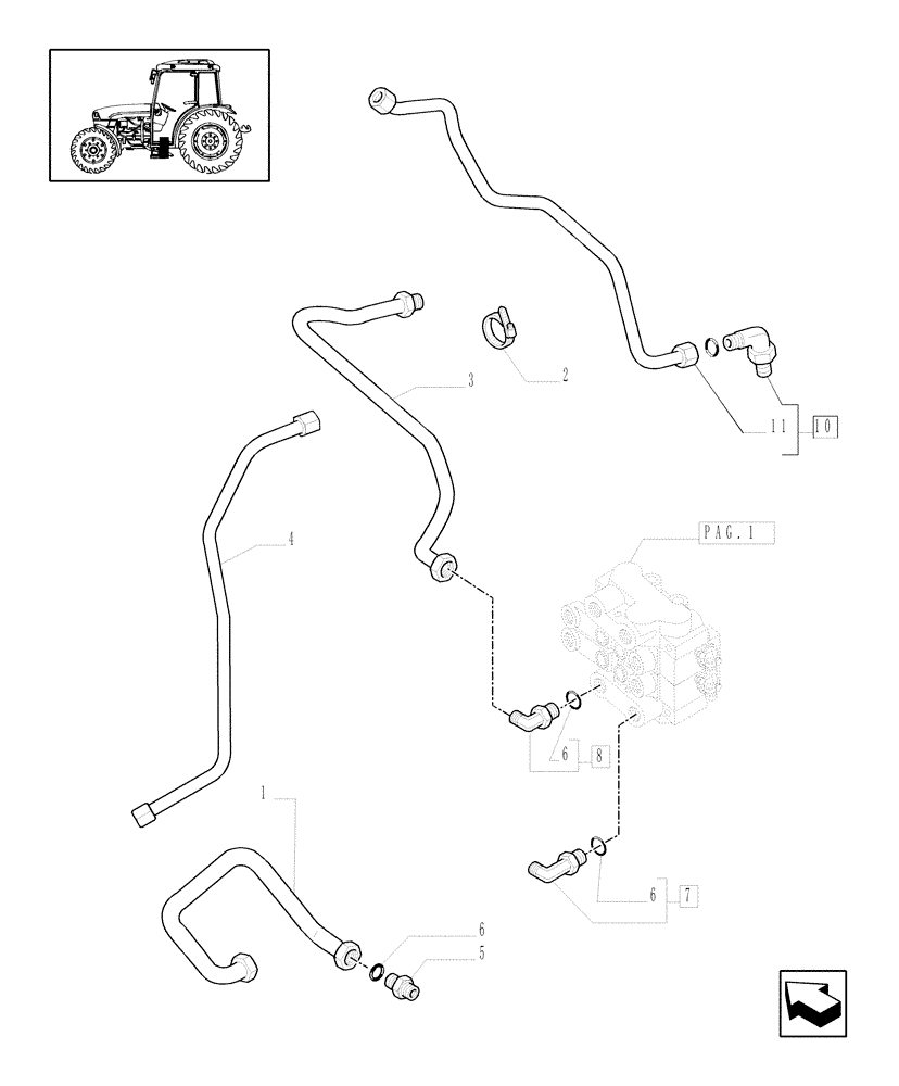 Схема запчастей Case IH JX1085C - (719124070[03]) - (DIA KIT) TWO MID-MOUNT KIT (1 S/D+1 S/D WITH FLOAT) W/ JOYSTICK & #4 QUICK COUPLERS (18) - VARIATIONS