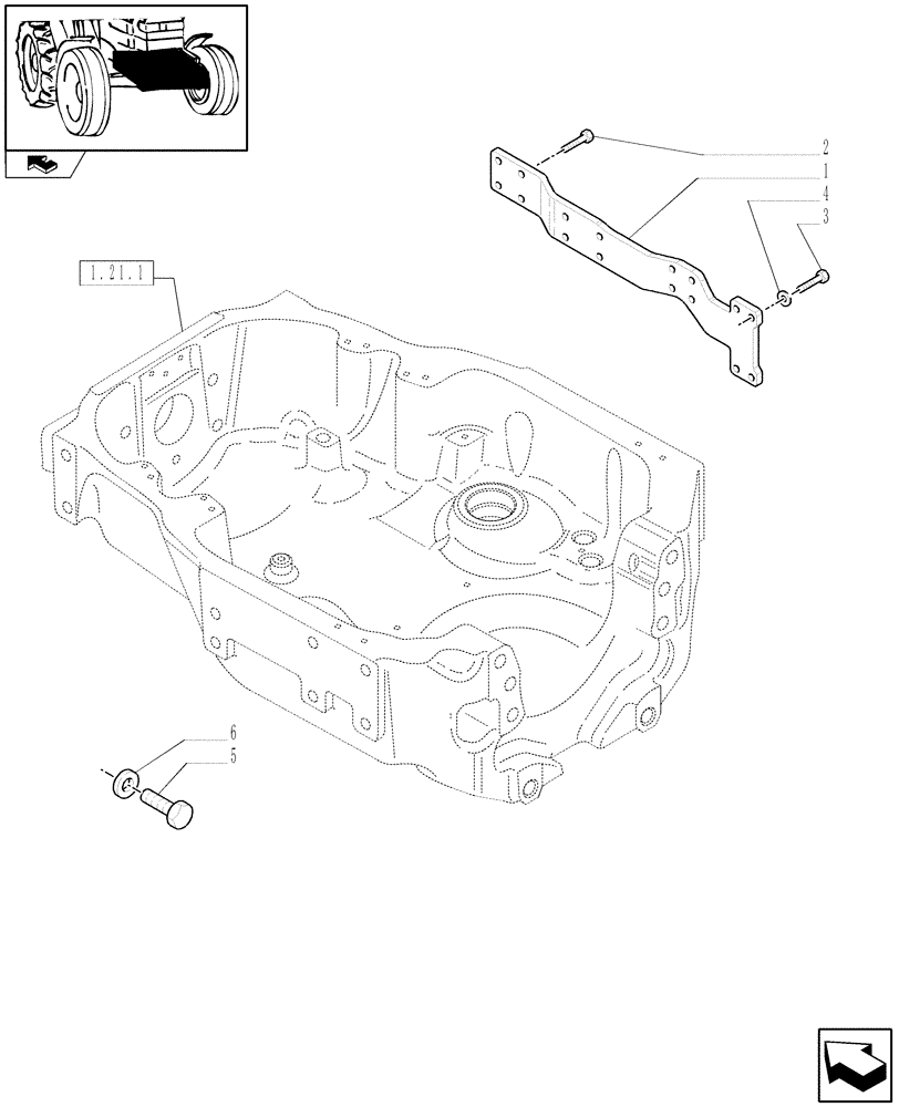 Схема запчастей Case IH PUMA 115 - (1.21.1/01) - SIDE RAILS (VAR.330211) (03) - TRANSMISSION