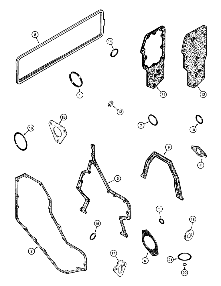 Схема запчастей Case IH 8850 - (10-76) - GASKET KIT, SERIAL NUMBER CFH0099001 THRU CFH0099164, CYLINDER BLOCK (02) - ENGINE