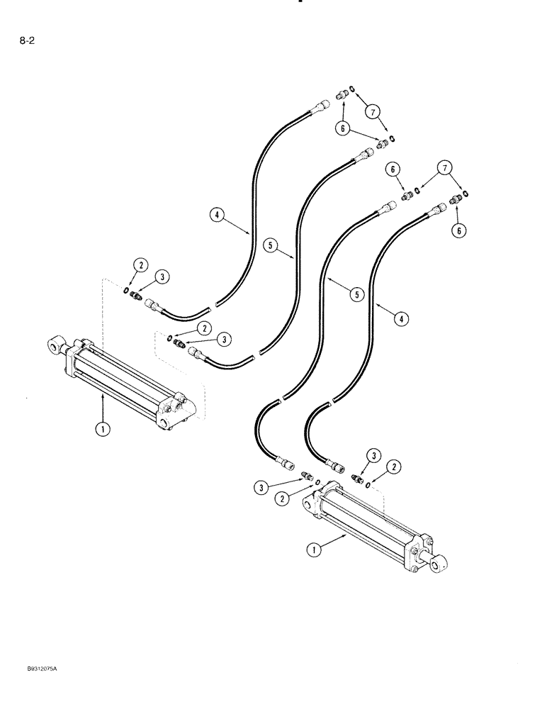 Схема запчастей Case IH 1840 - (8-02) - HYDRAULIC SYSTEM, FOLDING FRAME 