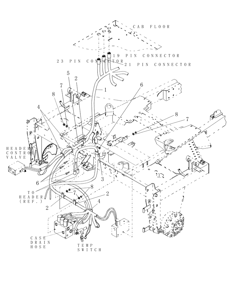 Схема запчастей Case IH WDX901 - (022A) - ELECTRICAL FRAME FRONT (55) - ELECTRICAL SYSTEMS