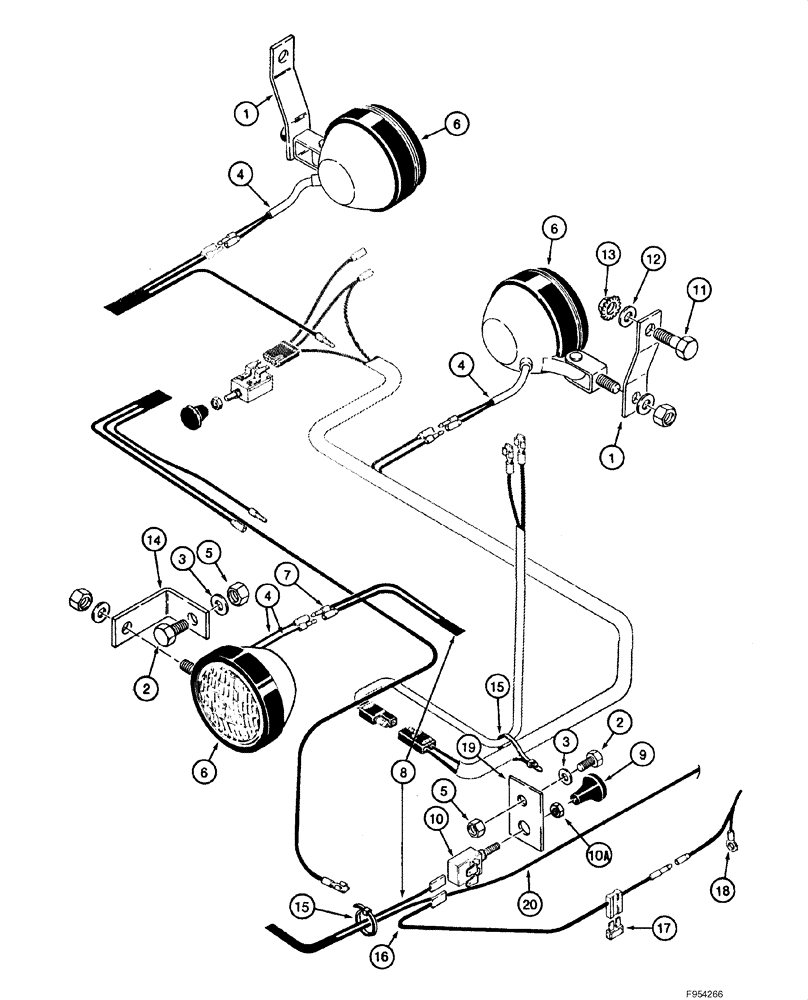 Схема запчастей Case IH 1840 - (04-09) - ROAD LAMPS AND WIRING, (GERMAN TBG) (04) - ELECTRICAL SYSTEMS