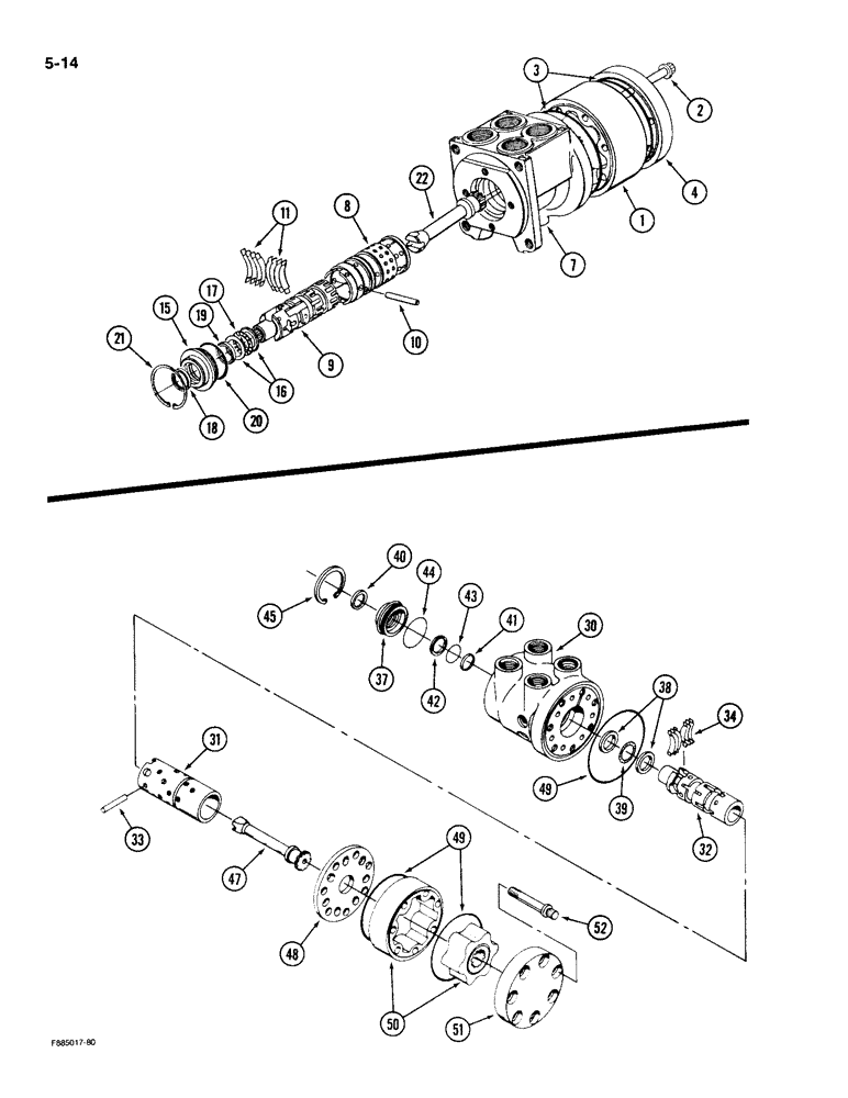 Схема запчастей Case IH 9190 - (5-14) - CONTROL VALVE, PRIOR TO P.I.N. 17900315 (05) - STEERING