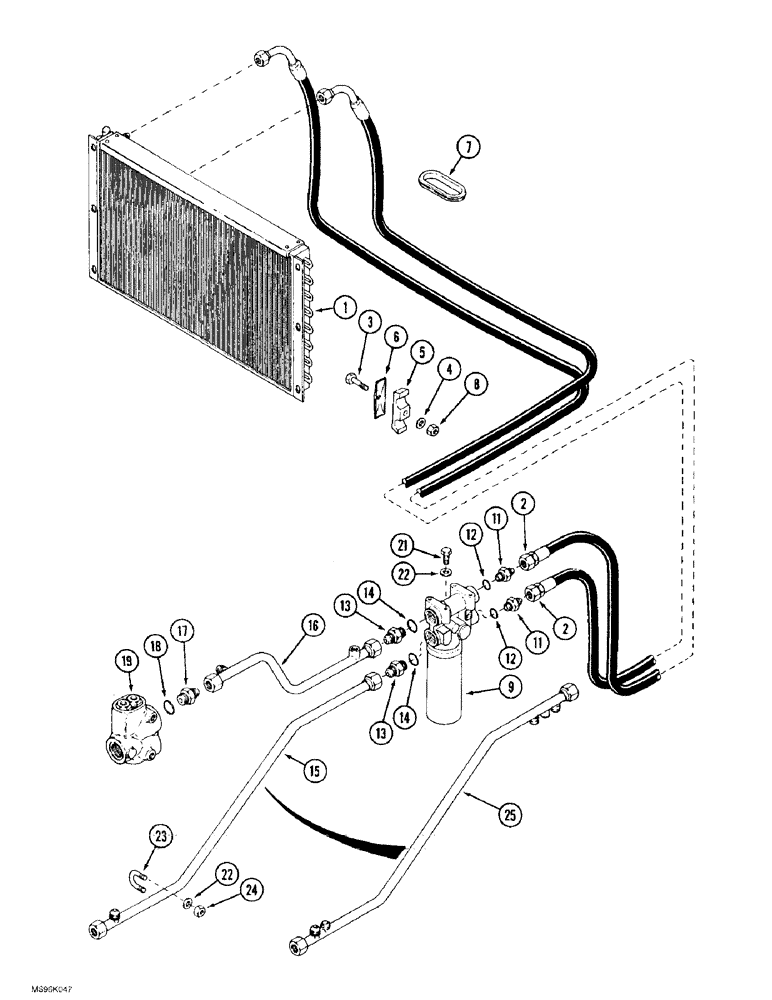 Схема запчастей Case IH 9370 - (8-012) - STANDARD HYDRAULIC SYSTEM, OIL COOLER AND FILTER CIRCUIT, 9370 AND 9380 ONLY (08) - HYDRAULICS