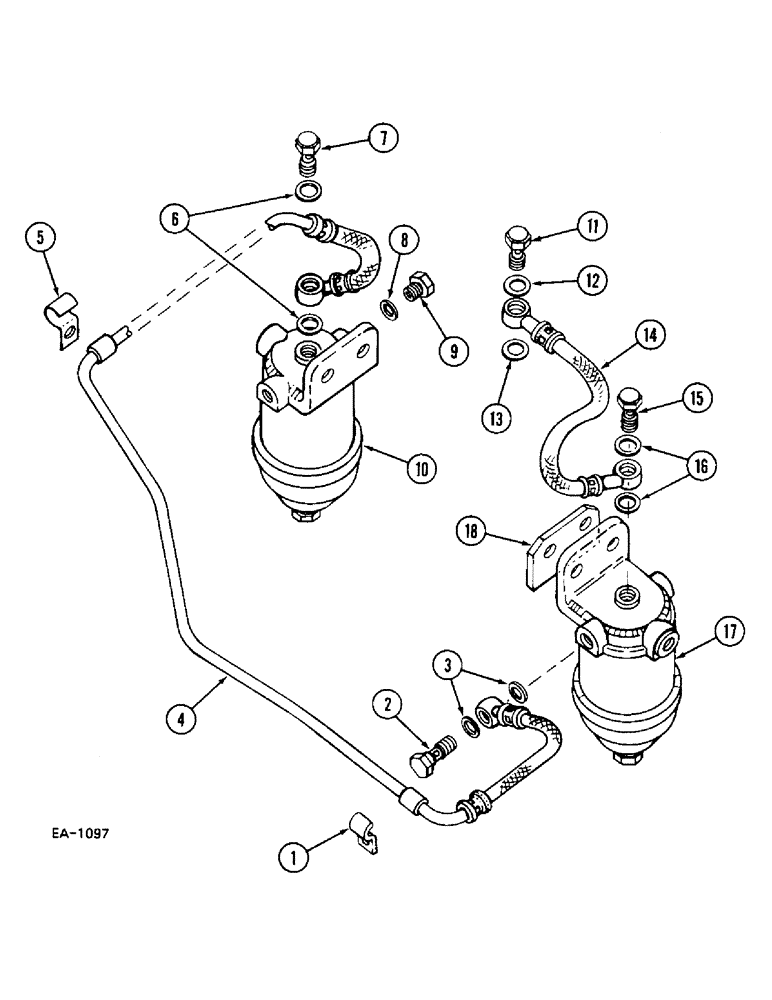 Схема запчастей Case IH 248 - (3-148) - FUEL FILTER AND CONNECTIONS- VA INJECTION PUMP, 248, 385, 485 (03) - FUEL SYSTEM