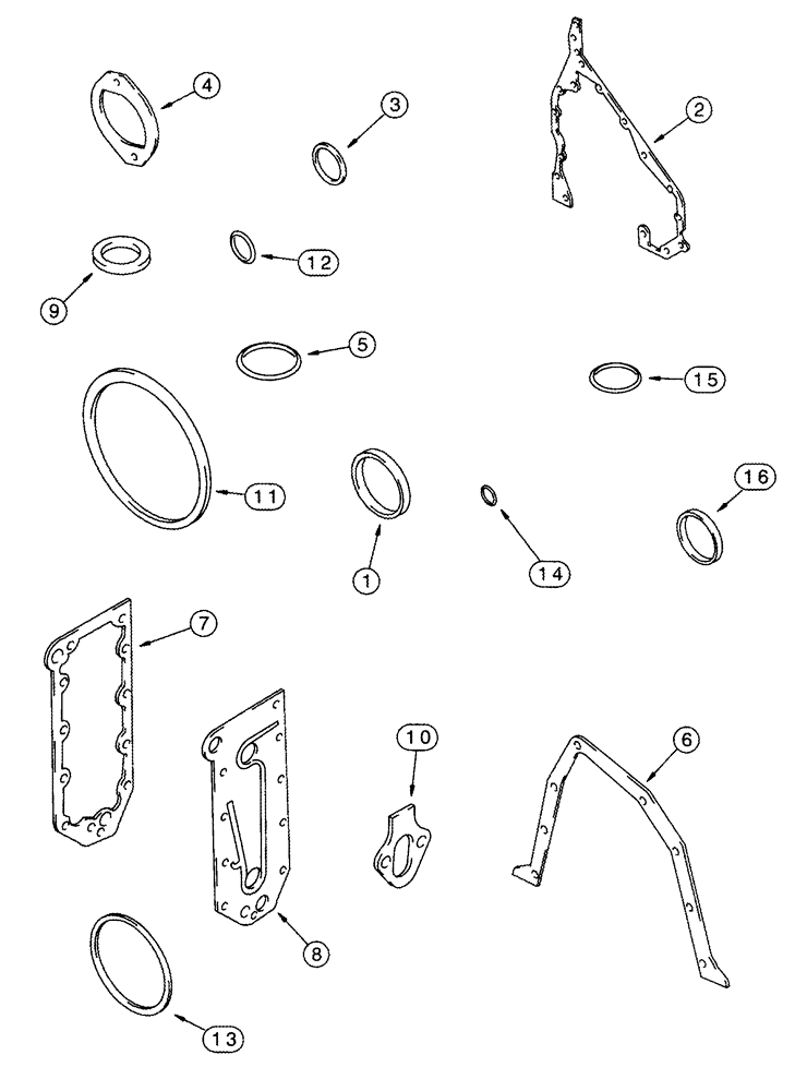 Схема запчастей Case IH 2555 - (02-25) - GASKET KIT - CYLINDER BLOCK (01) - ENGINE