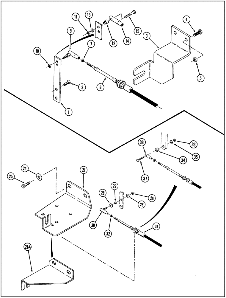 Схема запчастей Case IH 9260 - (3-016) - THROTTLE CABLE BRACKETS, USED WITH 9240 TRACTOR (03) - FUEL SYSTEM