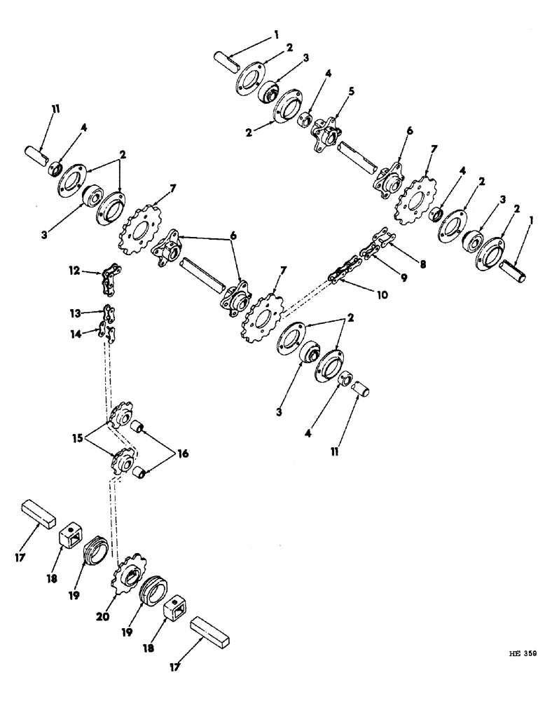 Схема запчастей Case IH 300 - (11-04) - WEEDER ROD DRIVE 