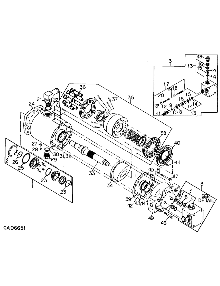 Схема запчастей Case IH 95 - (07-16) - DRIVE TRAIN, HYDROSTATIC MOTOR ASSEMBLY, EATON, SERIAL NUMBER 1012 AND ABOVE Drive Train