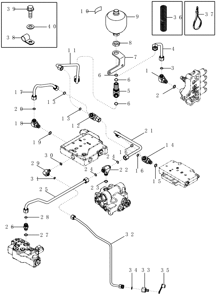 Схема запчастей Case IH MX230 - (08-06) - HYDRAULIC SYSTEM - REGULATED PRESSURE (08) - HYDRAULICS