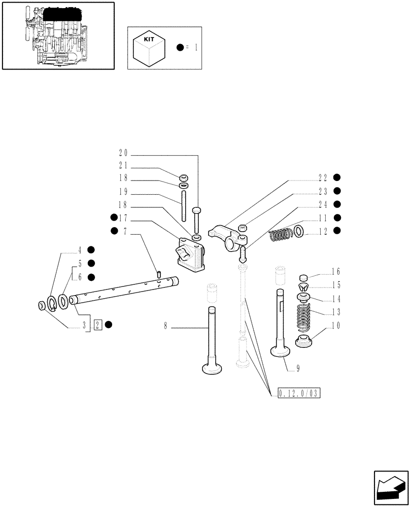 Схема запчастей Case IH JX80 - (0.06.0/04[03]) - (VAR.319-747) TTF MOTOR TIER2 - CYLINDER HEAD ASSEMBLY (01) - ENGINE