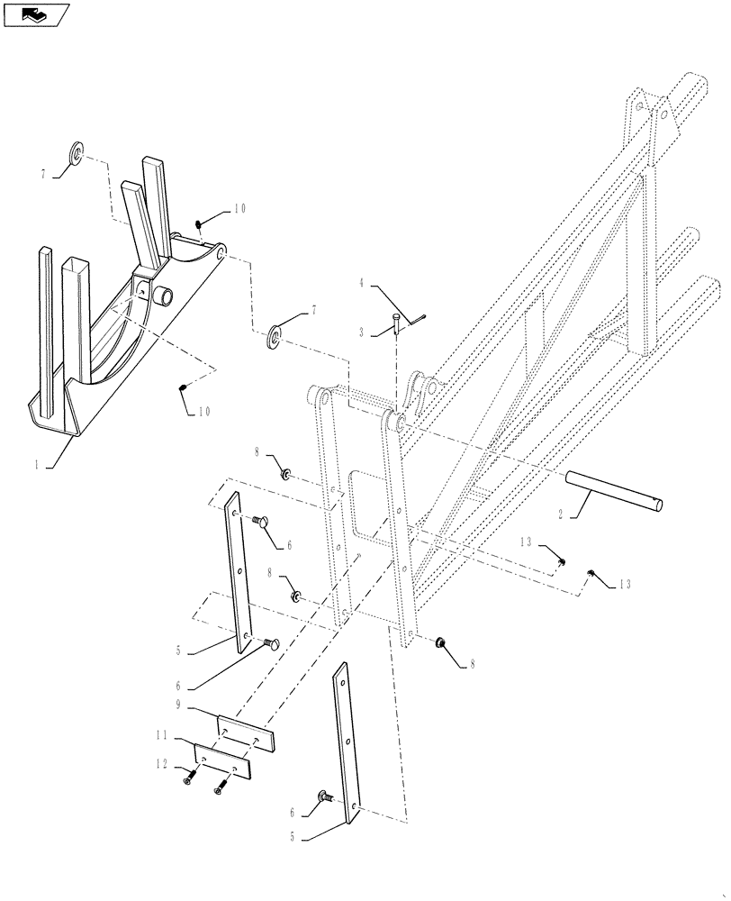 Схема запчастей Case IH 3330 - (39.100.04) - 100’ OUTER BOOM ASSEMBLY (39) - FRAMES AND BALLASTING