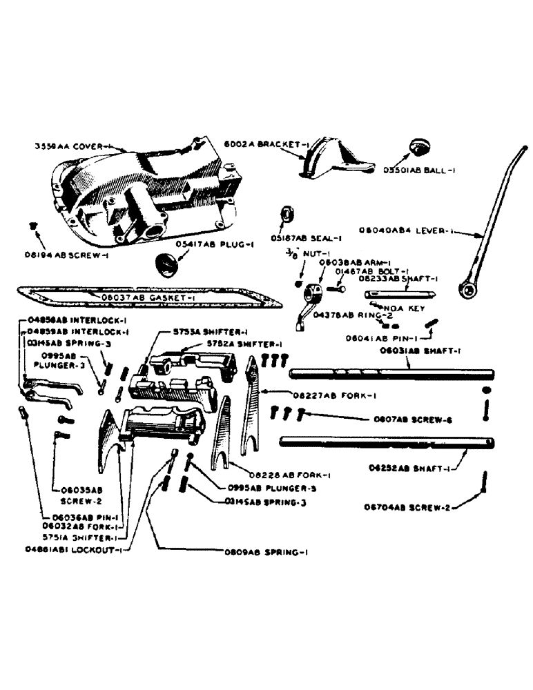 Схема запчастей Case IH 500-SERIES - (096) - GEAR SHIFT PARTS (06) - POWER TRAIN