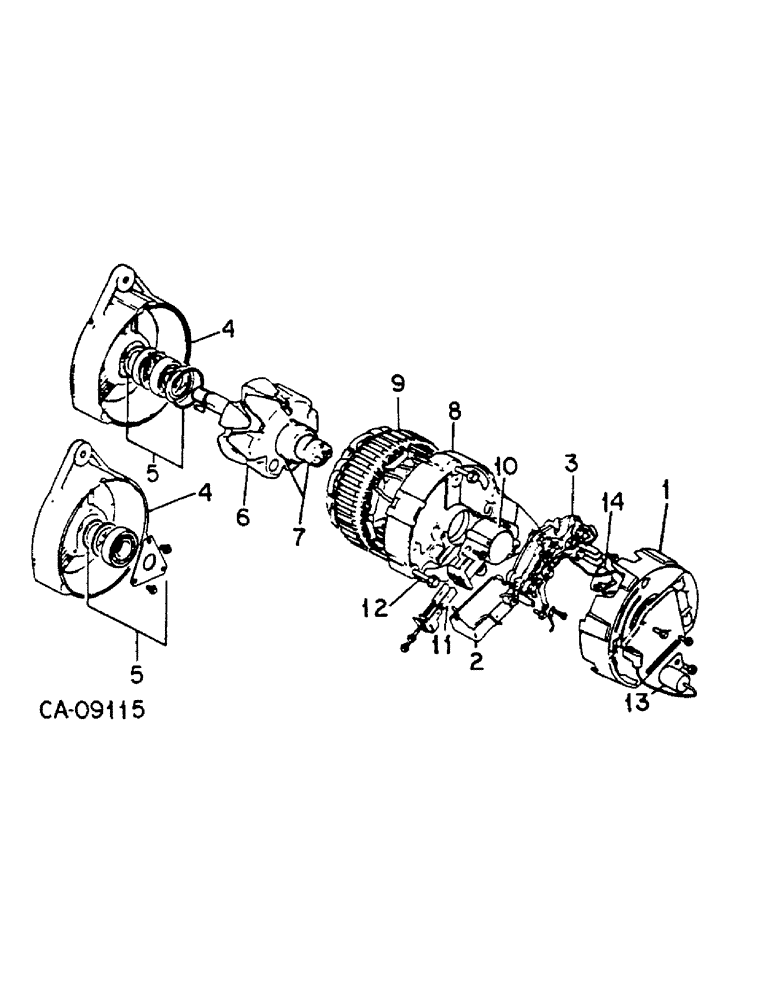 Схема запчастей Case IH 584 - (08-03) - ALTERNATOR, LUCAS A115-45 (06) - ELECTRICAL