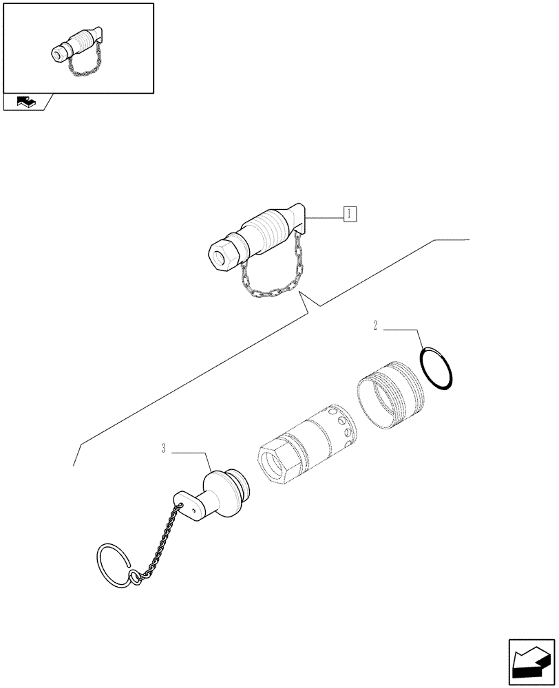 Схема запчастей Case IH FARMALL 60 - (1.82.7/01C) - QUICK COUPLERS - BREAKDOWN (07) - HYDRAULIC SYSTEM