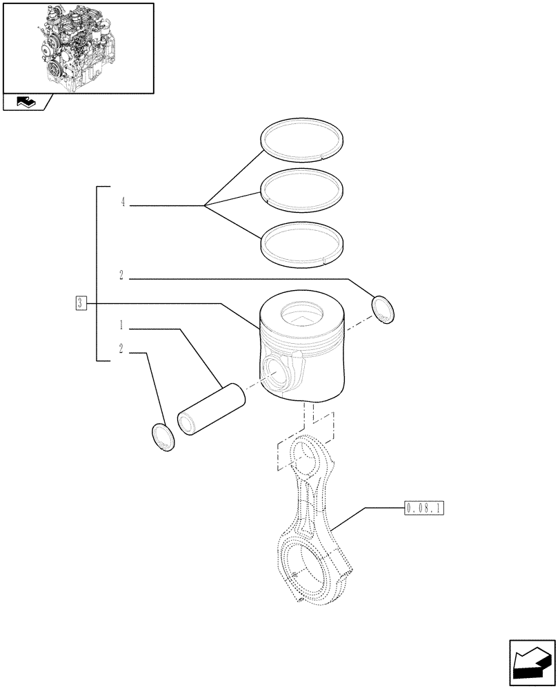 Схема запчастей Case IH FARMALL 80 - (0.08.2) - PISTON - ENGINE (01) - ENGINE