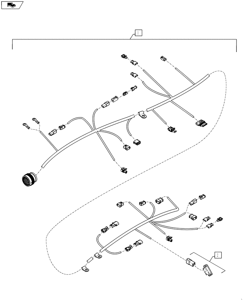 Схема запчастей Case IH 3330 - (55.100.19) - HARNESS PRODUCT CONTROL (55) - ELECTRICAL SYSTEMS