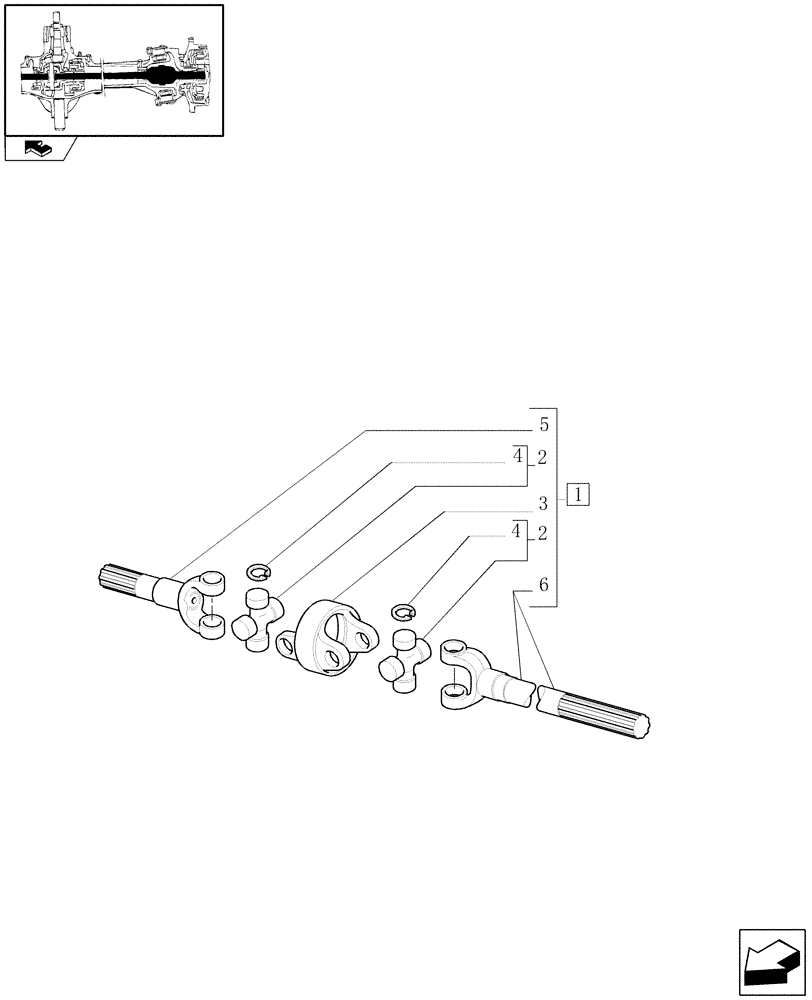 Схема запчастей Case IH PUMA 180 - (1.40.0/10B) - FRONT AXLE - AXLE-SHAFT ARTICULATED - BREAKDOWN - D6353 (04) - FRONT AXLE & STEERING