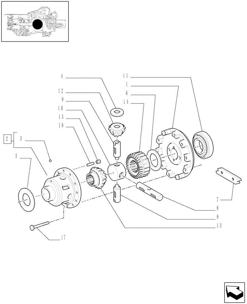 Схема запчастей Case IH MXM190 - (1.32.4/02) - DIFFERENTIAL GEARS (03) - TRANSMISSION