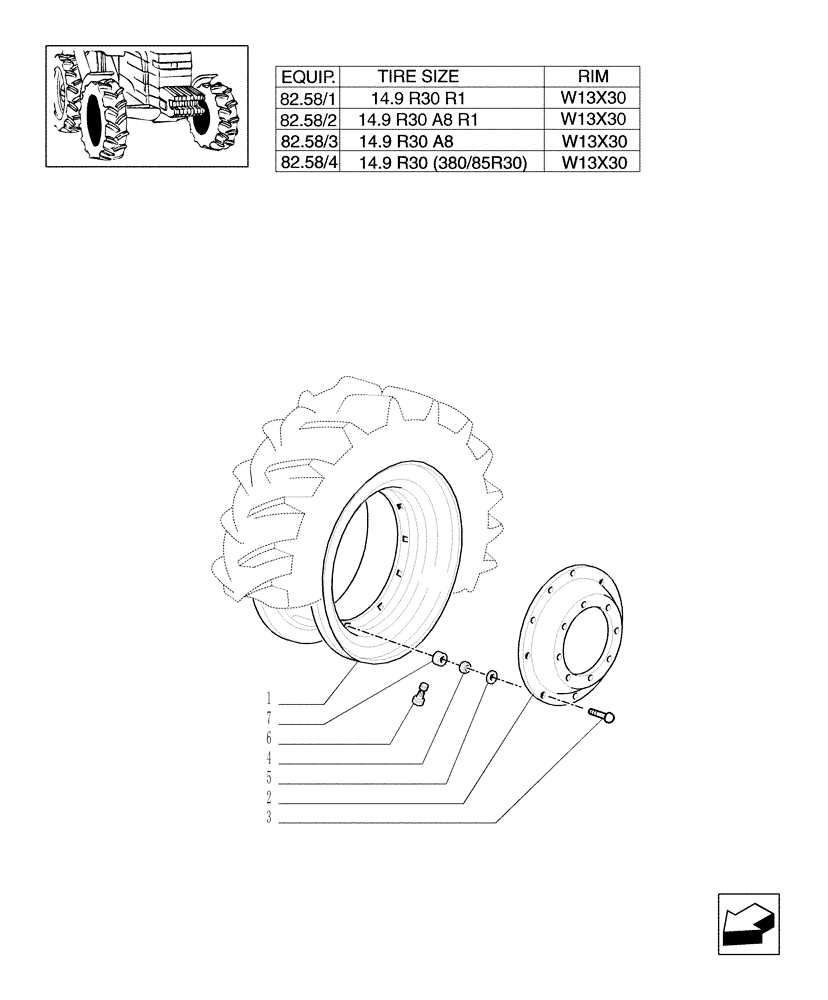 Схема запчастей Case IH MXM130 - (82.00[09]) - 4WD DRIVING WHEELS (11) - WHEELS/TRACKS