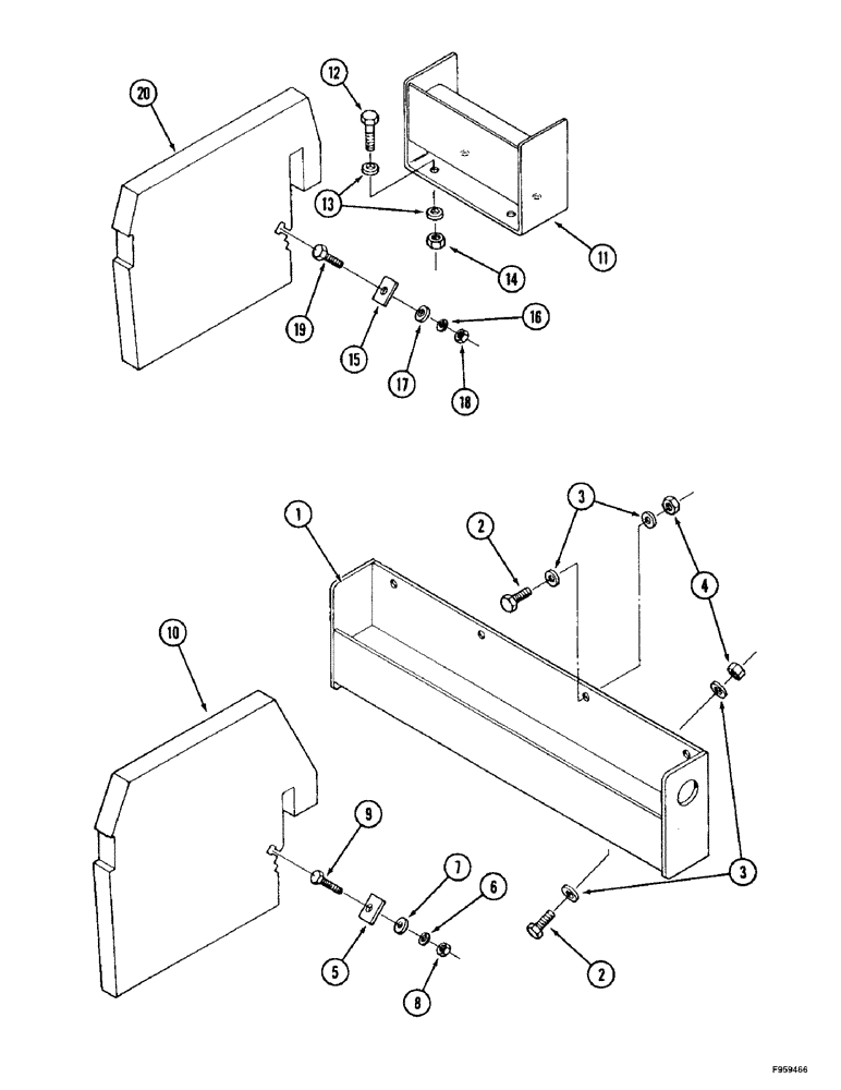 Схема запчастей Case IH 9350 - (9-106) - REAR WEIGHTS (09) - CHASSIS/ATTACHMENTS