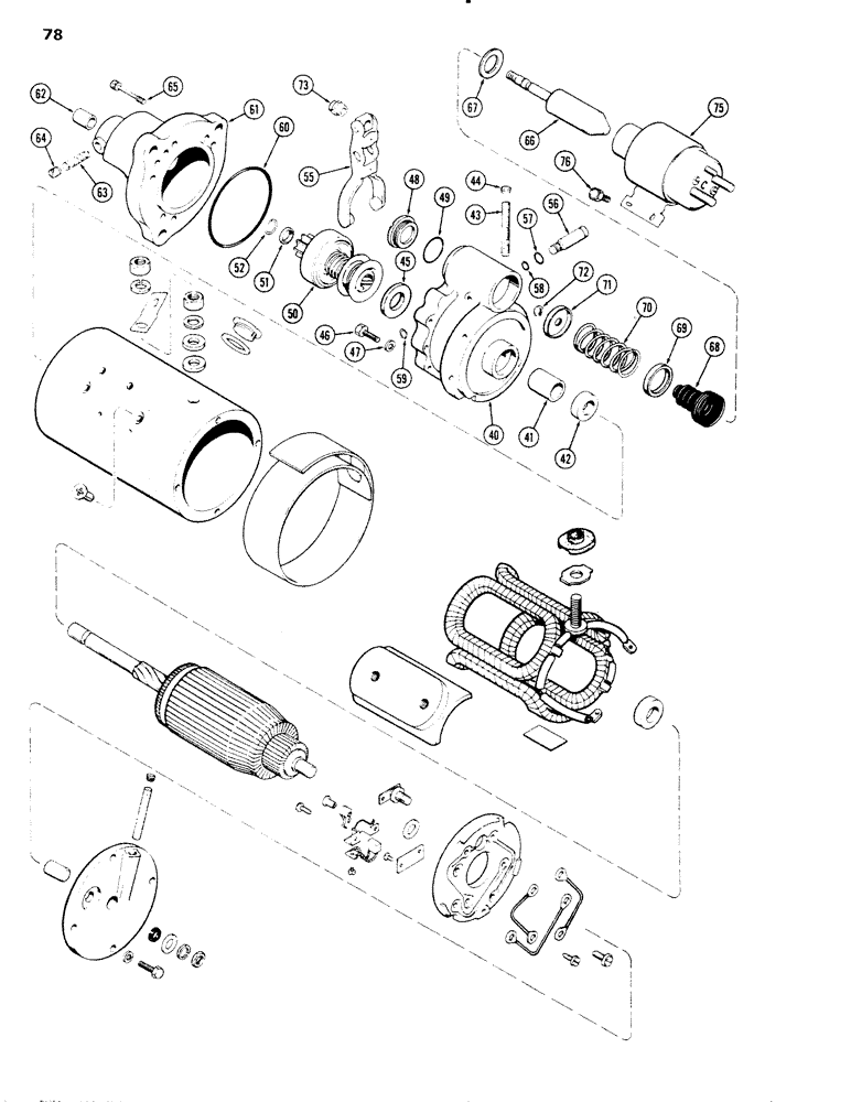 Схема запчастей Case IH 1090 - (078) - A64907 STARTER (04) - ELECTRICAL SYSTEMS