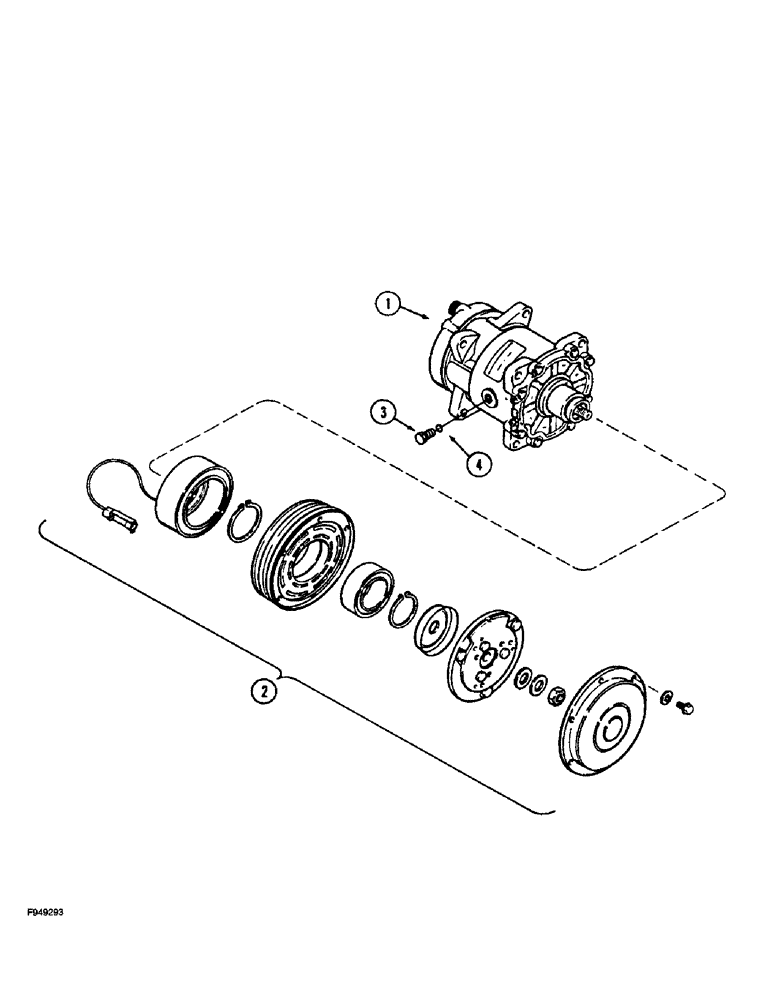 Схема запчастей Case IH 9270 - (9-105A) - CAB A/C COMPRESSOR ASSEMBLY P.I.N. JEE0031850 & AFTER (09) - CHASSIS/ATTACHMENTS