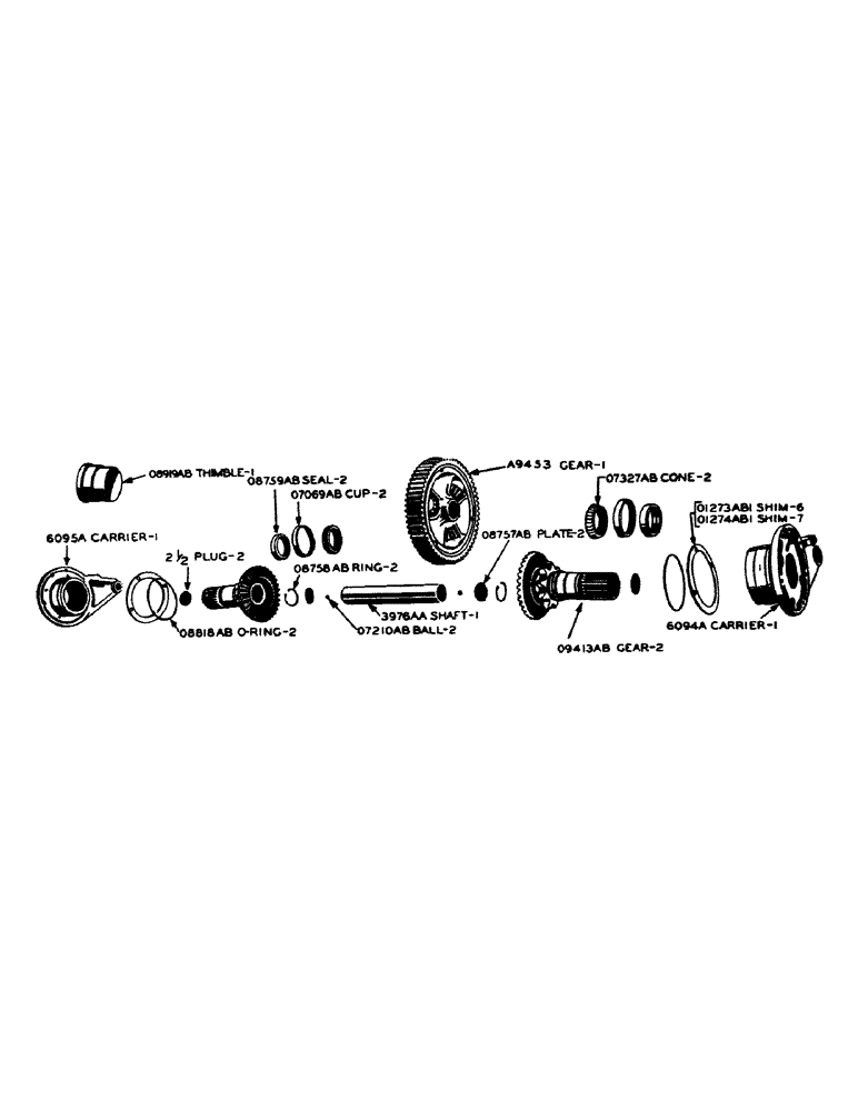 Схема запчастей Case IH 600-SERIES - (079) - DIFFERENTIAL SHAFT (06) - POWER TRAIN