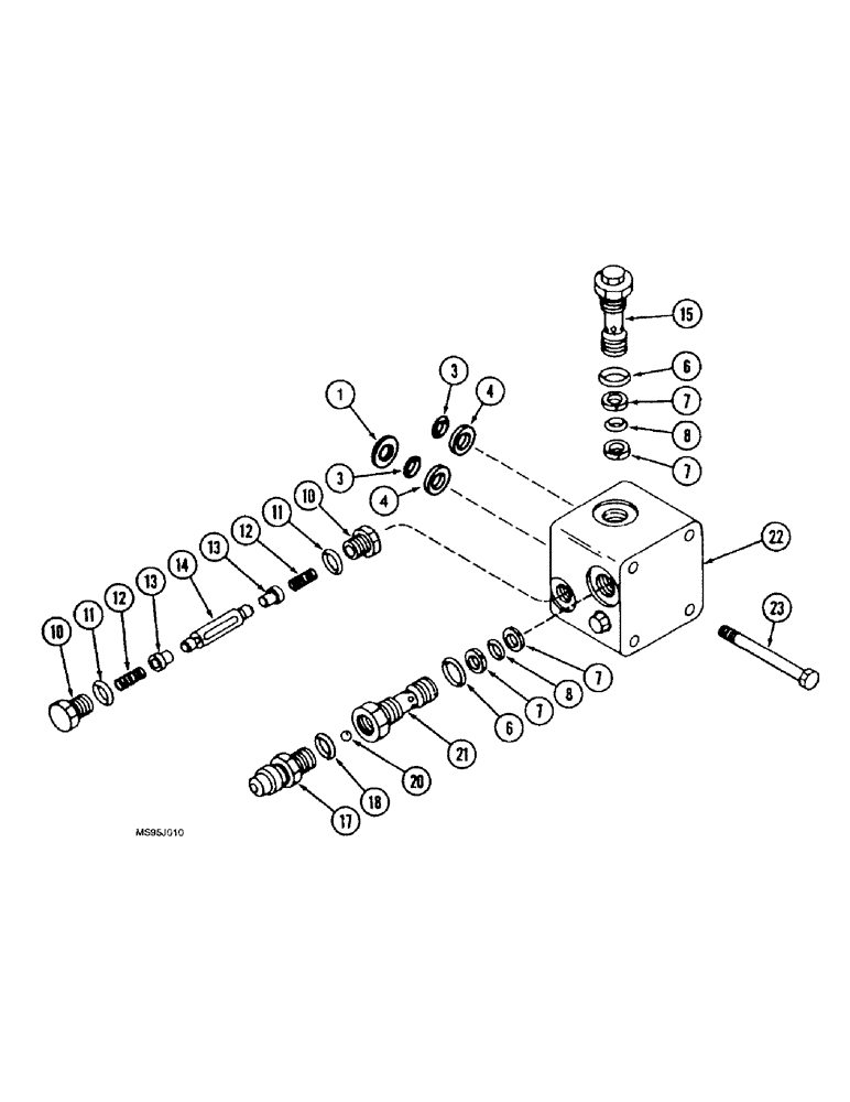 Схема запчастей Case IH 1644 - (6-24) - HYDROSTATIC MOTOR, SINGLE SPEED, RELIEF VALVE BLOCK (03) - POWER TRAIN