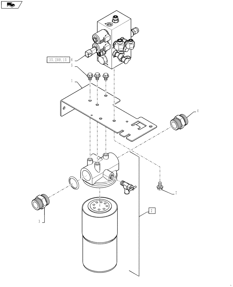 Схема запчастей Case IH 6130 - (35.200.10) - FILTER ASSEMBLY, OIL, RETURN MOUNTING (35) - HYDRAULIC SYSTEMS