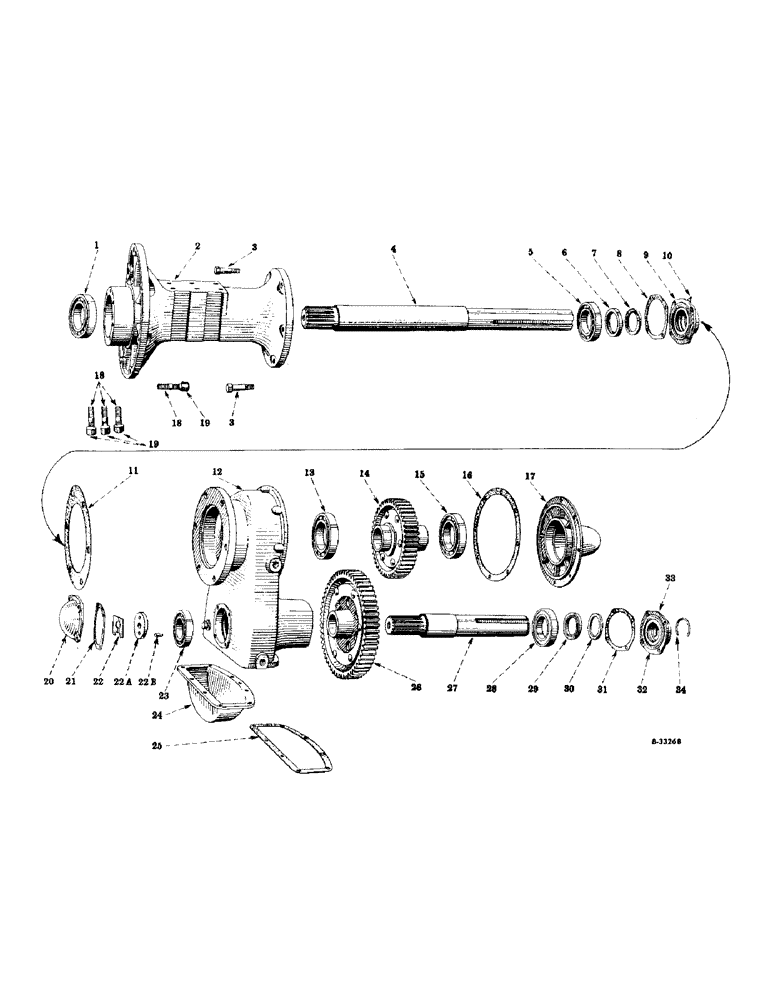 Схема запчастей Case IH SUPER M-TA - (319) - CHASSIS, COUNTERSHAFT, CARRIER AND DRIVE GEAR UNIT, SPECIAL (12) - CHASSIS