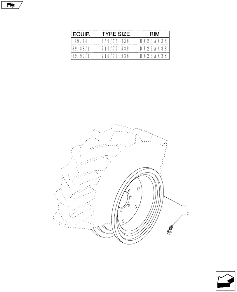 Схема запчастей Case IH PUMA 170 - (44.520.01[04]) - REAR WHEELS (44) - WHEELS