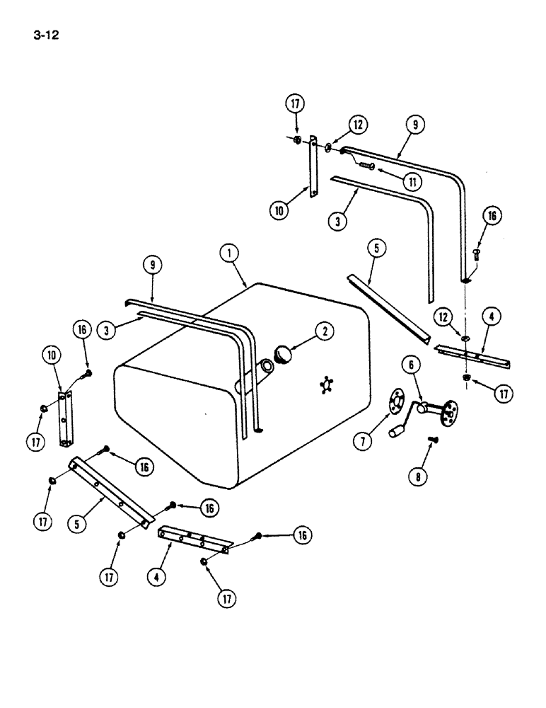 Схема запчастей Case IH 1620 - (3-012) - FUEL TANK (02) - FUEL SYSTEM