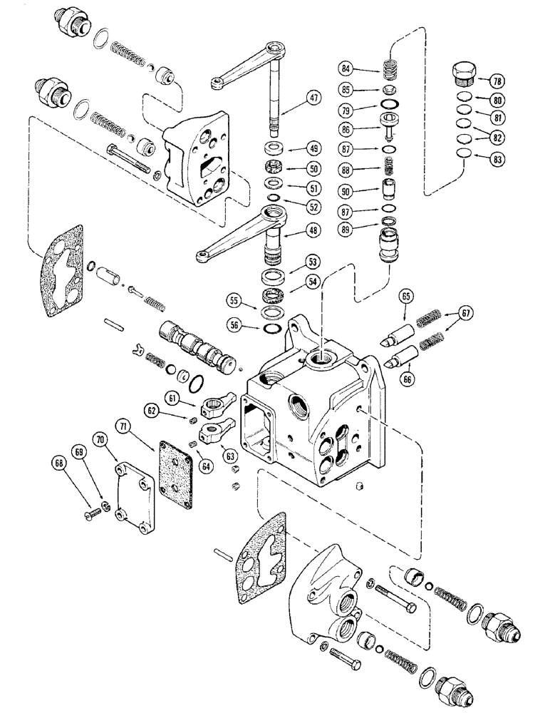 Схема запчастей Case IH 1570 - (186) - A141383 REMOTE HYDRAULIC VALVE, WITH RELIEF VALVE (08) - HYDRAULICS