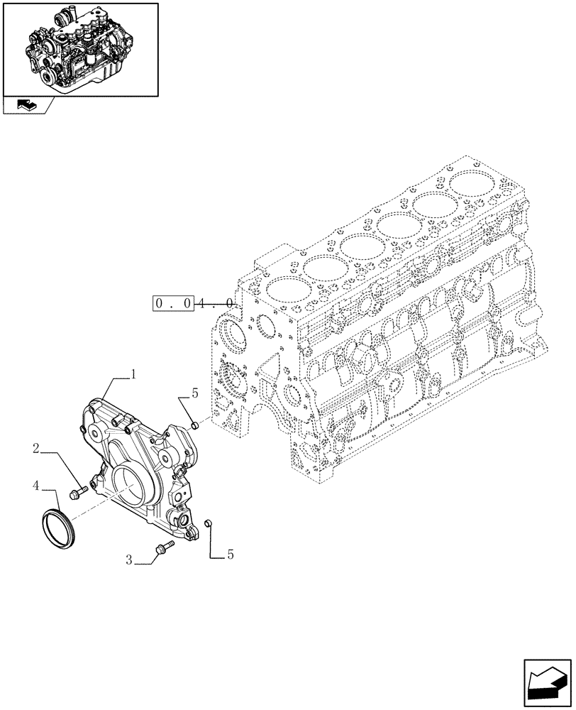 Схема запчастей Case IH F4HE9687M J100 - (0.04.3[02]) - CRANKCASE COVERS (4894734) 