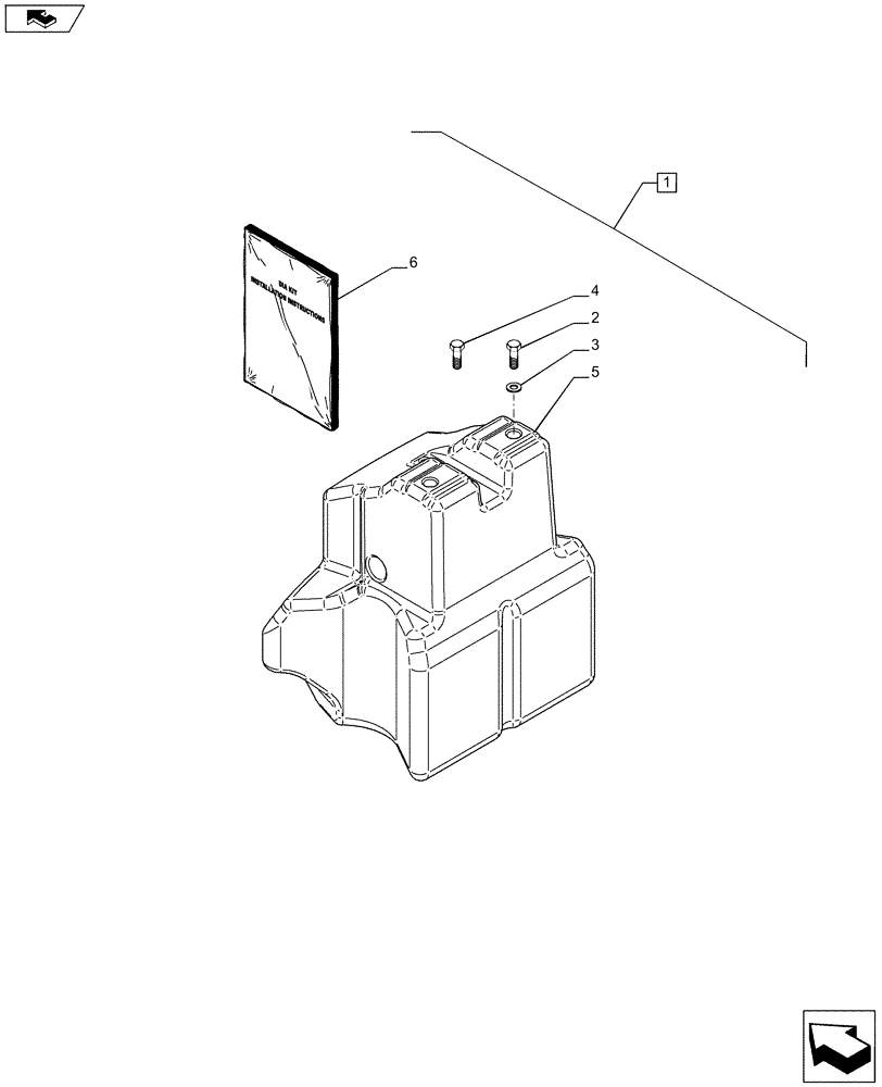 Схема запчастей Case IH PUMA 230 - (88.037.09) - DIA KIT - ADDITIONAL WEIGHT PACKAGE - LOWER FRONT WEIGHT (400 KG) (88) - ACCESSORIES