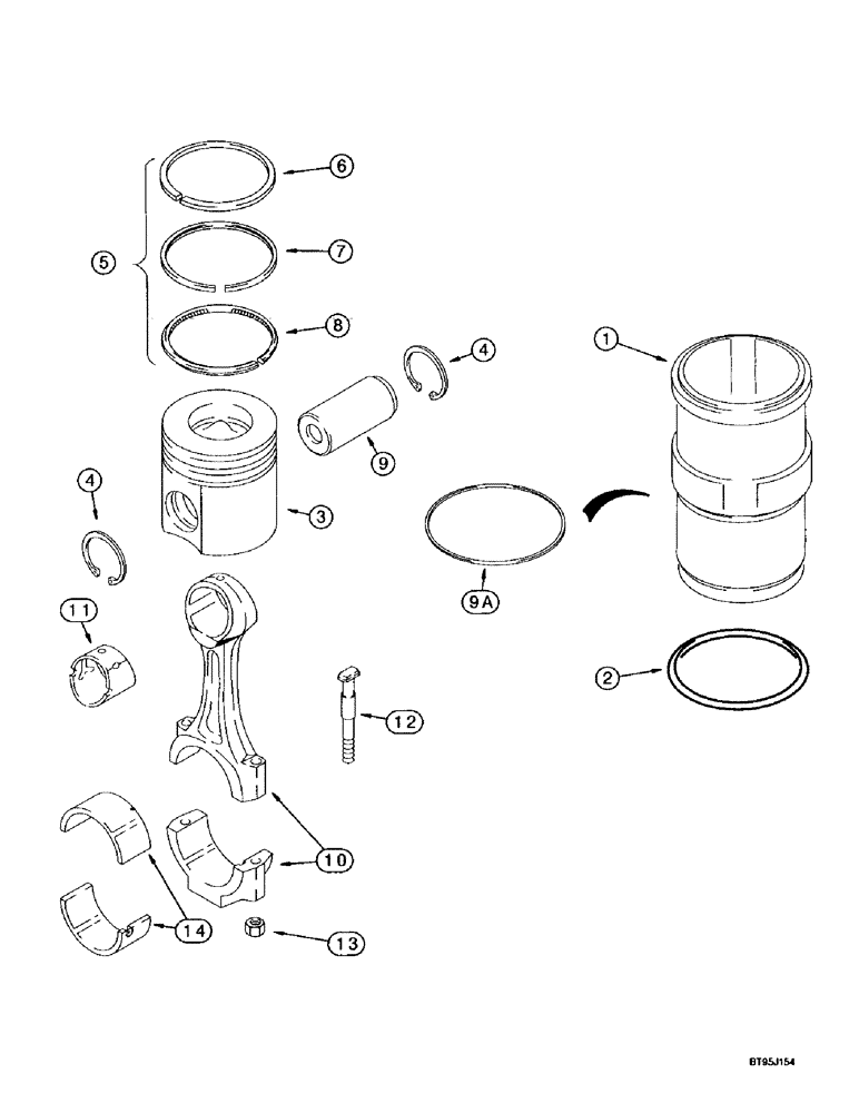 Схема запчастей Case IH MX200 - (2-134) - PISTONS, CONNECTING RODS, MX180,MX200, MX220, 6T-830/6TAA-830 EMISSIONS CERTIFIED ENGINE (02) - ENGINE