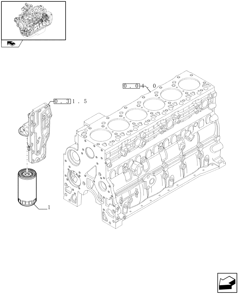 Схема запчастей Case IH F4GE9684B J600 - (0.30.2) - OIL FILTERS - ENGINE (2852525) 