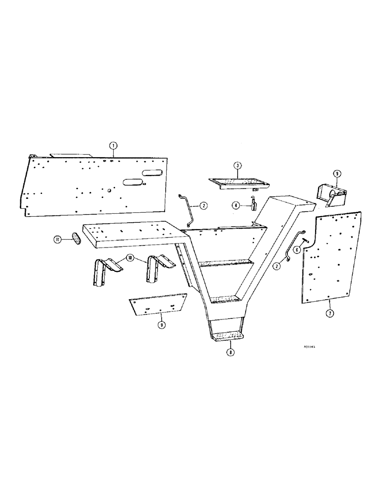 Схема запчастей Case IH 1470 - (064) - FENDER ASSEMBLY, RIGHT HAND SIDE (09) - CHASSIS