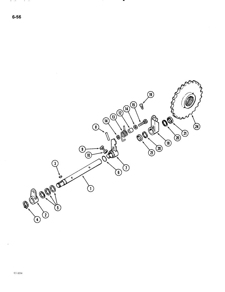 Схема запчастей Case IH 2096 - (6-056) - PARK LOCK SHAFT AND GEAR (06) - POWER TRAIN