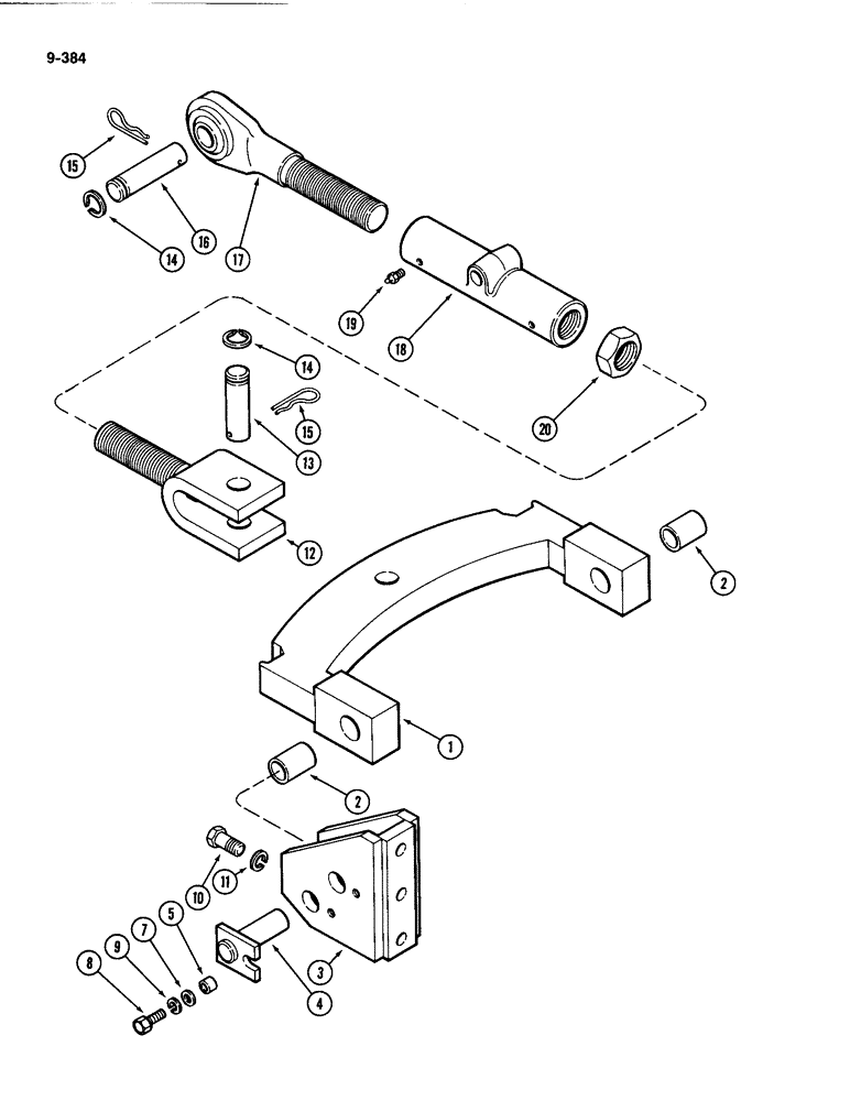 Схема запчастей Case IH 4494 - (9-384) - THREE POINT HITCH, ADJUSTING TURNBUCKLE (09) - CHASSIS/ATTACHMENTS