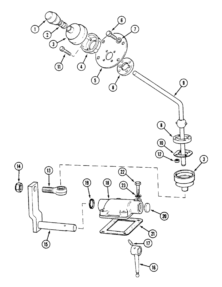 Схема запчастей Case IH 1294 - (6-148) - GEAR SHIFT LEVERS, TRACTORS WITH CAB (06) - POWER TRAIN