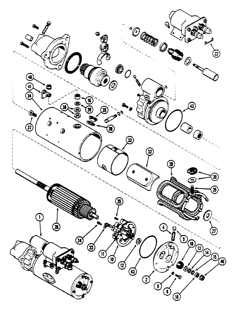 Схема запчастей Case IH 4690 - (4-106) - STARTER ASSEMBLY, PRIOR TO P.I.N. 8860931 (04) - ELECTRICAL SYSTEMS