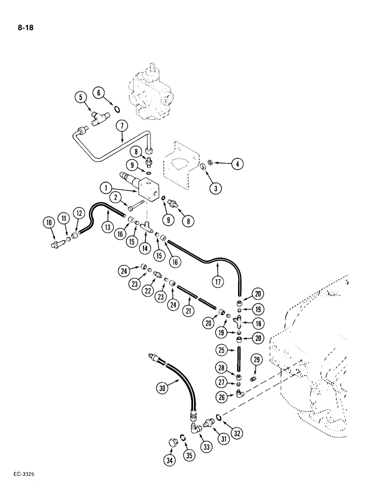 Схема запчастей Case IH 1896 - (8-18) - SEAT AIR/OIL SUSPENSION (08) - HYDRAULICS